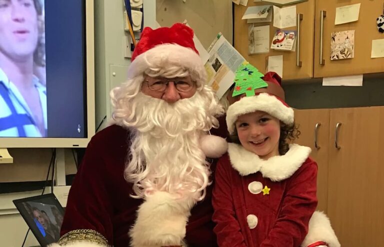 Young child on Santa's lap